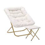 Fauteuil soucoupe pliant et repose-pieds rembourrés surdimensionnés portables Flash Furniture Archer pour dortoir ou chambre à coucher