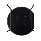 Table d'appoint ronde LeisureMod Rossmore en placage de bois - Cadre en acier noir