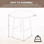 Table d'appoint ronde LeisureMod Rossmore en placage de bois - Cadre en acier noir