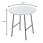 Table d'appoint ronde LeisureMod Rossmore en placage de bois - Cadre en acier noir
