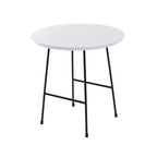 Table d'appoint ronde LeisureMod Rossmore en placage de bois - Cadre en acier noir