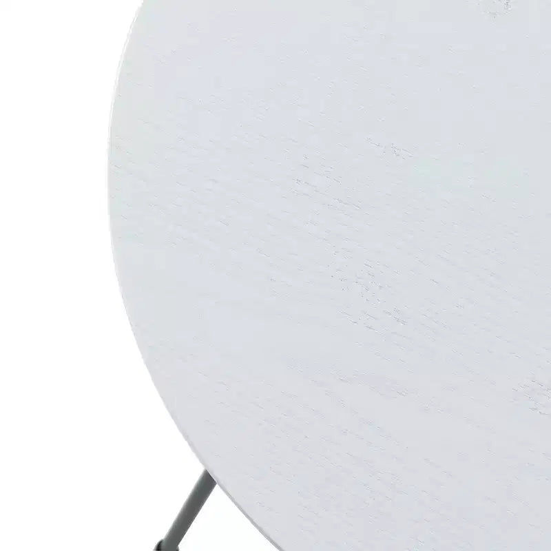 Table d'appoint ronde LeisureMod Rossmore en placage de bois - Cadre en acier noir
