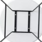 Table d'appoint ronde LeisureMod Rossmore en placage de bois - Cadre en acier noir