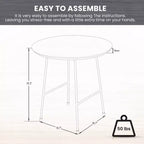 Table d'appoint ronde LeisureMod Rossmore en placage de bois - Cadre en acier noir