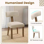 Costway Lot de 2/4 chaises de salle à manger sans accoudoirs avec dossiers incurvés et coussins d'assise rembourrés Beige