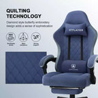 GTPLAYER Gaming Chair Fabric Office Chair with Linkage Armrests Ergonomic Computer Chair