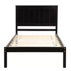 Cadre de lit plateforme simple avec tête de lit, support à lattes en bois de pin, pas besoin de sommier pour chambre à coucher