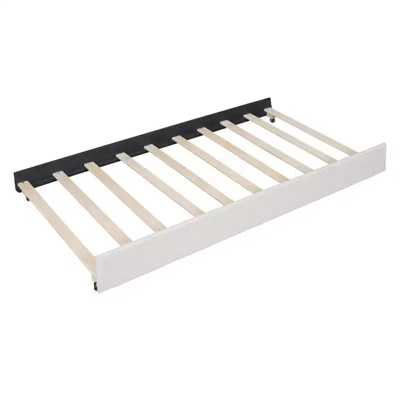 Cadre de lit plateforme en bois rembourré Queen/Full avec 2 tiroirs et 1 lit gigogne simple/simple XL Beige/Gris, 4L - ModernLuxe