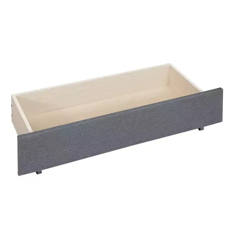 Cadre de lit plateforme en bois rembourré Queen/Full avec 2 tiroirs et 1 lit gigogne simple/simple XL Beige/Gris, 4L - ModernLuxe
