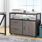 Bureau d'angle Lantine de 55 pouces avec tiroir et caisson, bureau d'ordinateur de direction pour bureau à domicile
