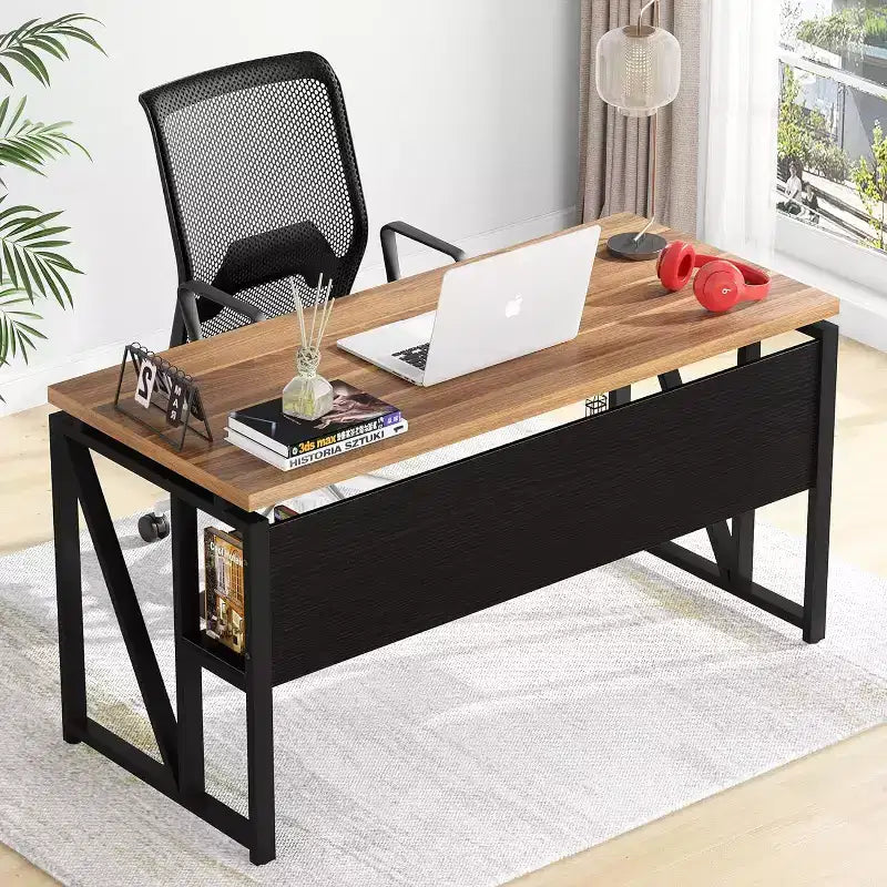 Bureau d'angle Lantine de 55 pouces avec tiroir et caisson, bureau d'ordinateur de direction pour bureau à domicile