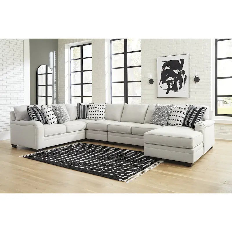 Signature Design by Ashley Huntsworth Dove Gray 5-Piece Sectional with Chaise - 155W x 99D x 38H