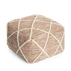 Jani Kirkwood Lake Pouf ottoman bleu 22 pouces - Repose-pieds fait main pour salon, chambre, chambre de bébé, chambre d'enfant