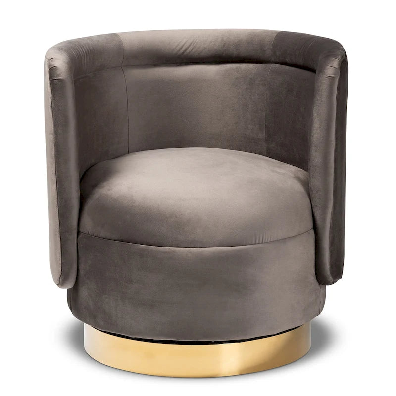 Fauteuil d'appoint pivotant rembourré Saffi Glam et Luxe