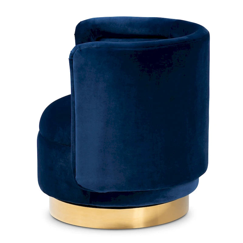 Saffi Glam and Luxe Upholstered Swivel Accent Chair