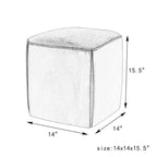 Adeco 14 Small Ottoman Footrest Stool- Velvet Seating Stool Ottoman