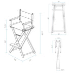 30 Director's Chair Natural Frame-Strawberry Park - 23W x 19D x 45.5H