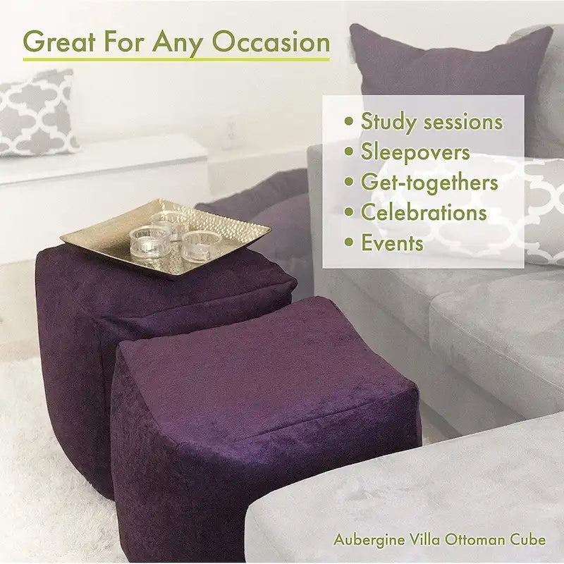 Majestic Home Goods Large Polka Dot Indoor Ottoman Pouf Cube - Small