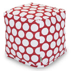 Majestic Home Goods Large Polka Dot Indoor Ottoman Pouf Cube - Small