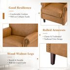 Levi Vegan Transitional Armchair with Rolled Arms Set of 2