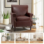 Levi Vegan Transitional Armchair with Rolled Arms Set of 2