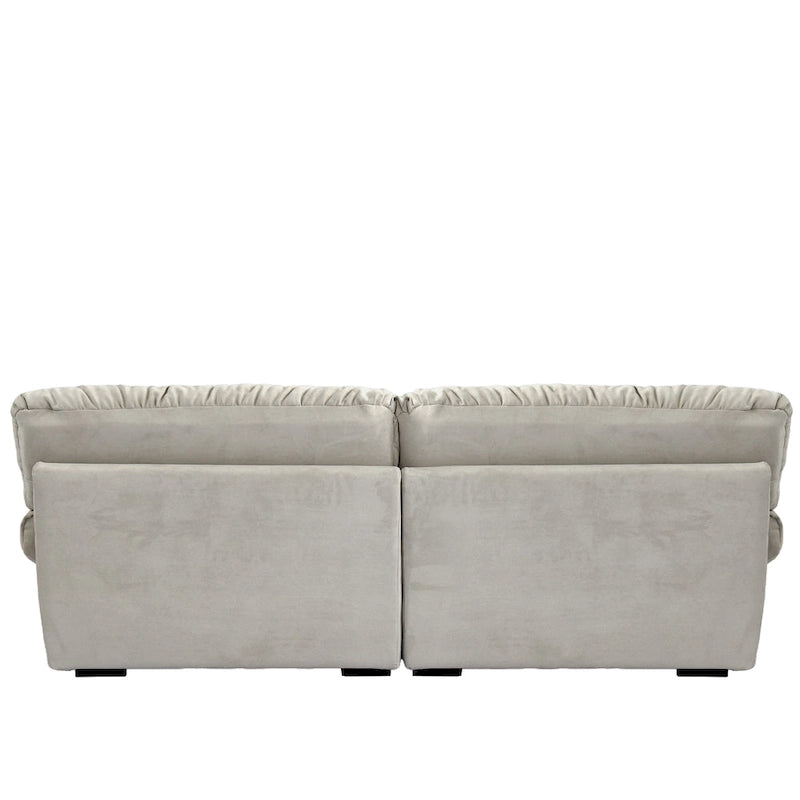 89 Modern Section Sofa with Arms Velvet Fabric Sofa For Living Room