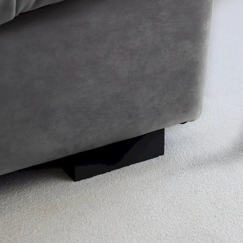 89 Modern Section Sofa with Arms Velvet Fabric Sofa For Living Room