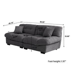 89 Modern Section Sofa with Arms Velvet Fabric Sofa For Living Room