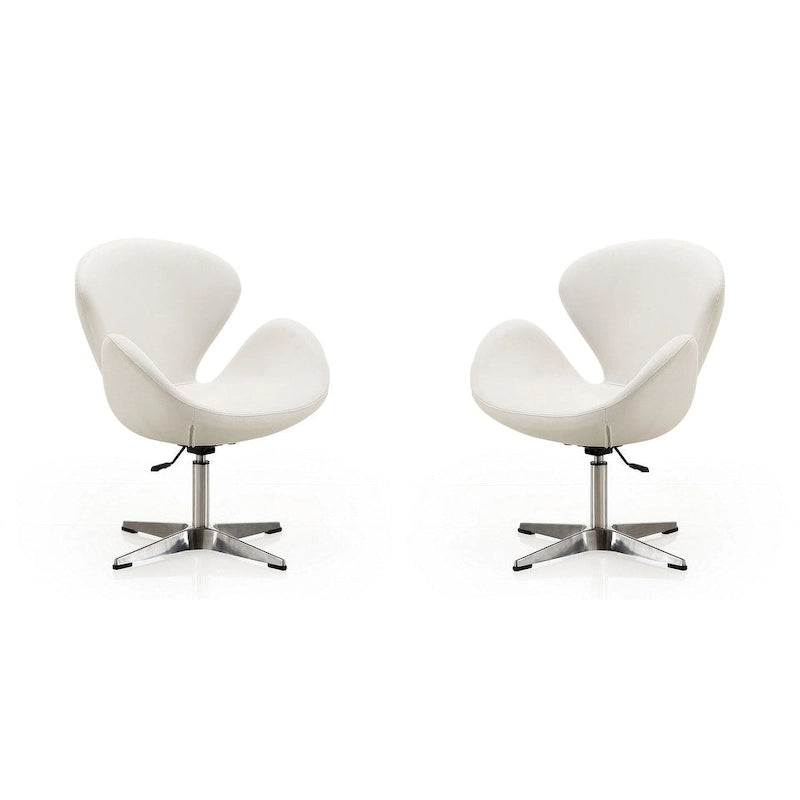 Manhattan Comfort Chaises pivotantes réglables en chrome (lot de 2)