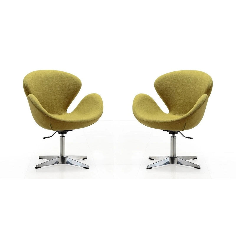 Manhattan Comfort Chaises pivotantes réglables en chrome (lot de 2)