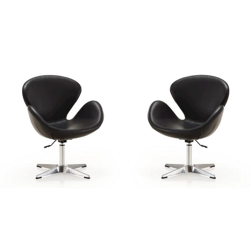 Manhattan Comfort Chaises pivotantes réglables en chrome (lot de 2)