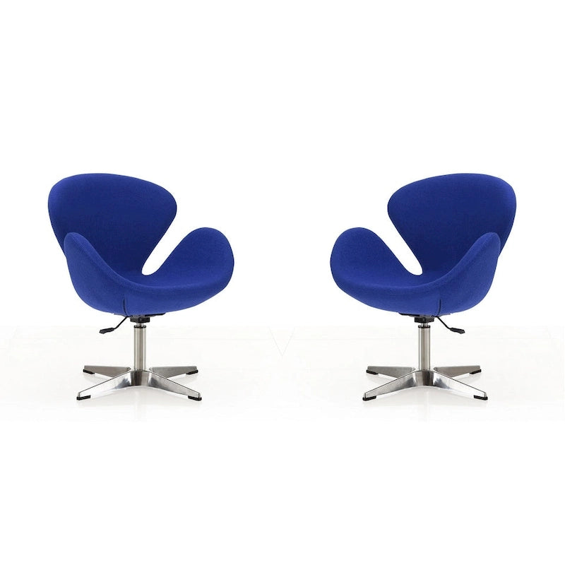 Manhattan Comfort Chaises pivotantes réglables en chrome (lot de 2)