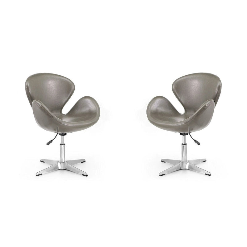 Manhattan Comfort Chaises pivotantes réglables en chrome (lot de 2)