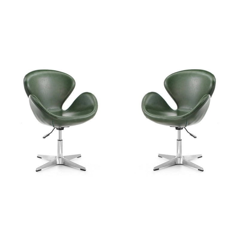 Manhattan Comfort Chaises pivotantes réglables en chrome (lot de 2)