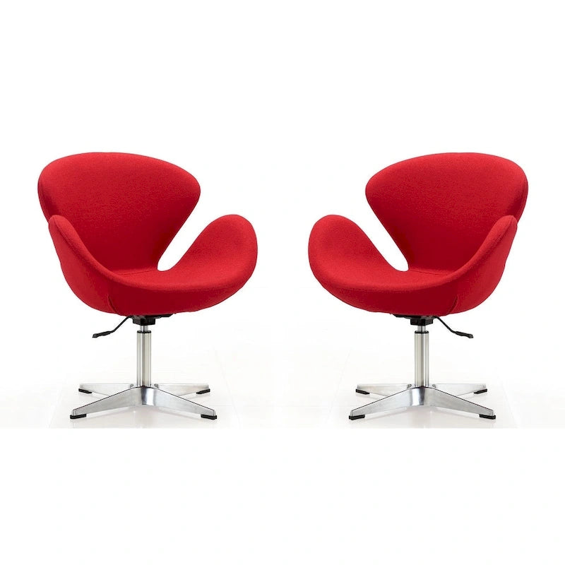 Manhattan Comfort Chaises pivotantes réglables en chrome (lot de 2)