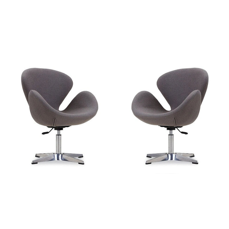 Manhattan Comfort Chaises pivotantes réglables en chrome (lot de 2)