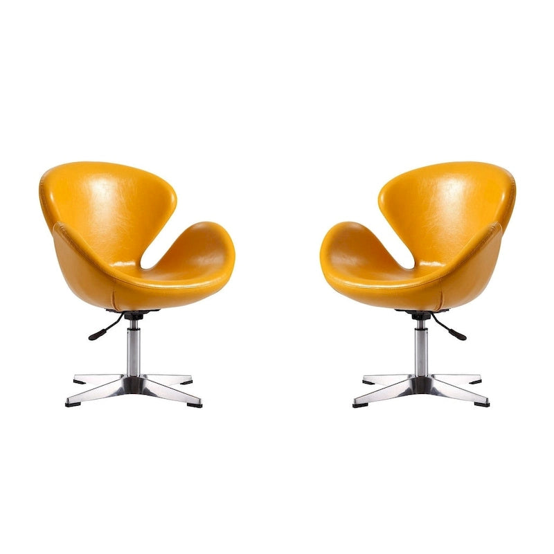 Manhattan Comfort Chaises pivotantes réglables en chrome (lot de 2)