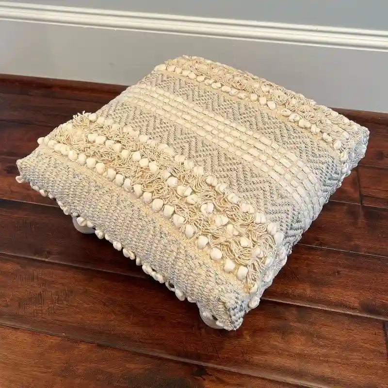 HERAT ORIENTAL Handmade Cotton Dhurrie Upholstered Stool