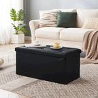 Pouf de rangement pliable, Repose-pieds, Pouf capitonné en cuir, Petit pouf carré pour salon, chambre à coucher, dortoir