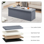Pouf de rangement pliable, Repose-pieds, Pouf capitonné en cuir, Petit pouf carré pour salon, chambre à coucher, dortoir