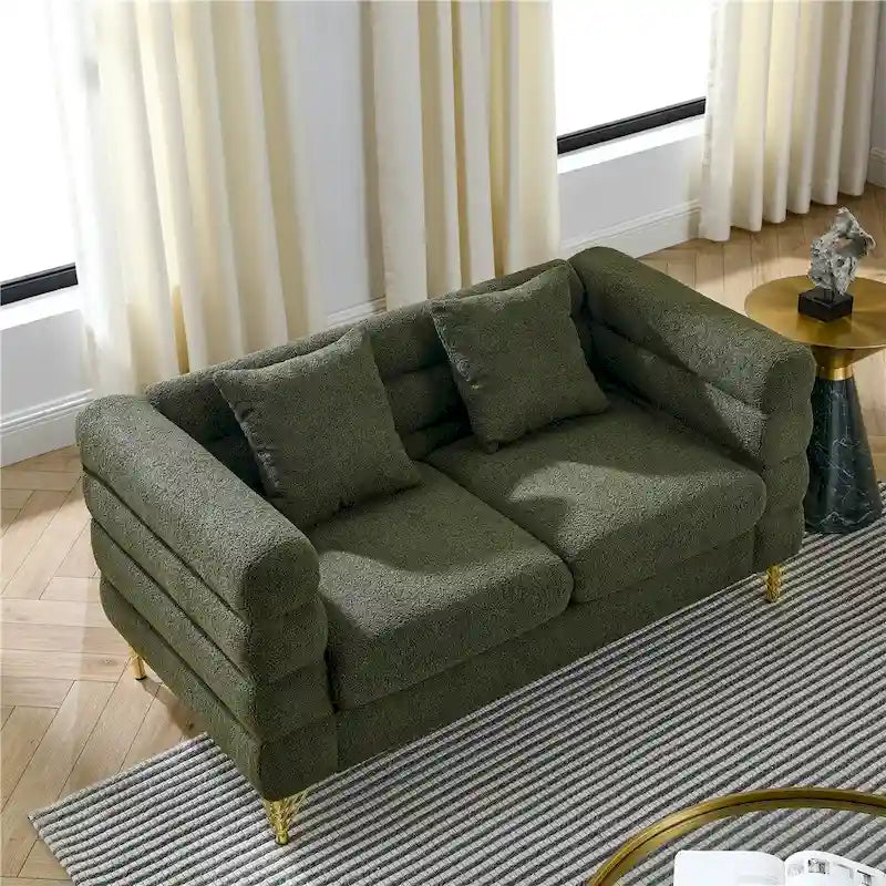 Oversized 2 Seater Sectional Sofa, Living Room Fabric Sectional Sofa