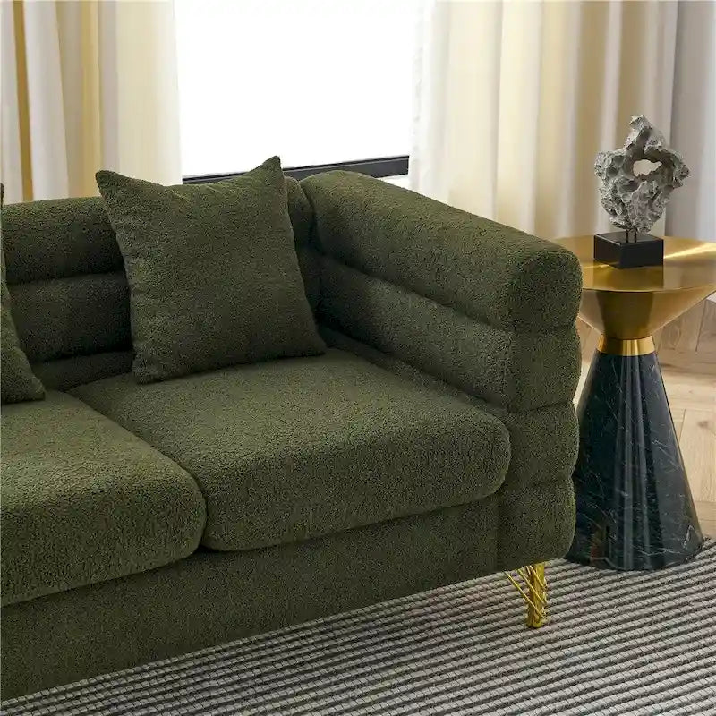 Oversized 2 Seater Sectional Sofa, Living Room Fabric Sectional Sofa