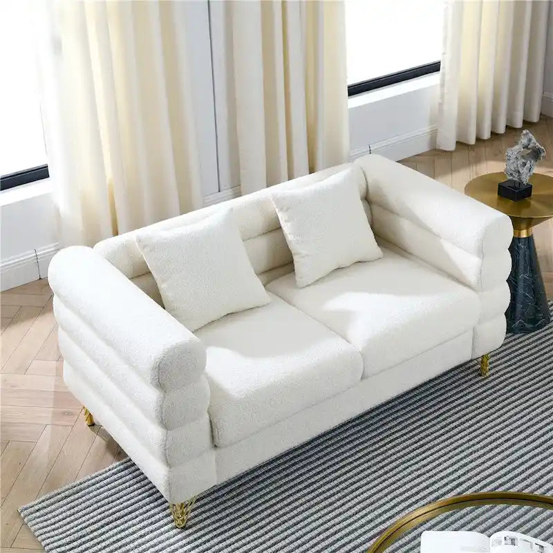 Oversized 2 Seater Sectional Sofa, Living Room Fabric Sectional Sofa