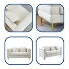 Oversized 2 Seater Sectional Sofa, Living Room Fabric Sectional Sofa