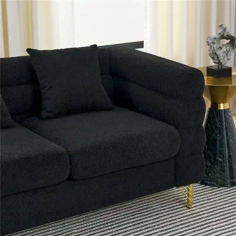 Oversized 2 Seater Sectional Sofa, Living Room Fabric Sectional Sofa