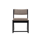 Fauteuil d'appoint Clyde en bois massif noir, piètement luge
