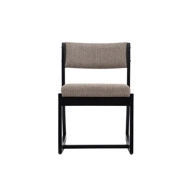 Fauteuil d'appoint Clyde en bois massif noir, piètement luge