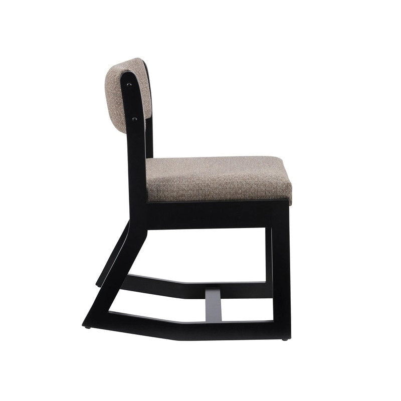 Fauteuil d'appoint Clyde en bois massif noir, piètement luge