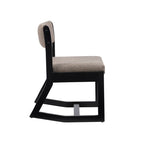 Fauteuil d'appoint Clyde en bois massif noir, piètement luge