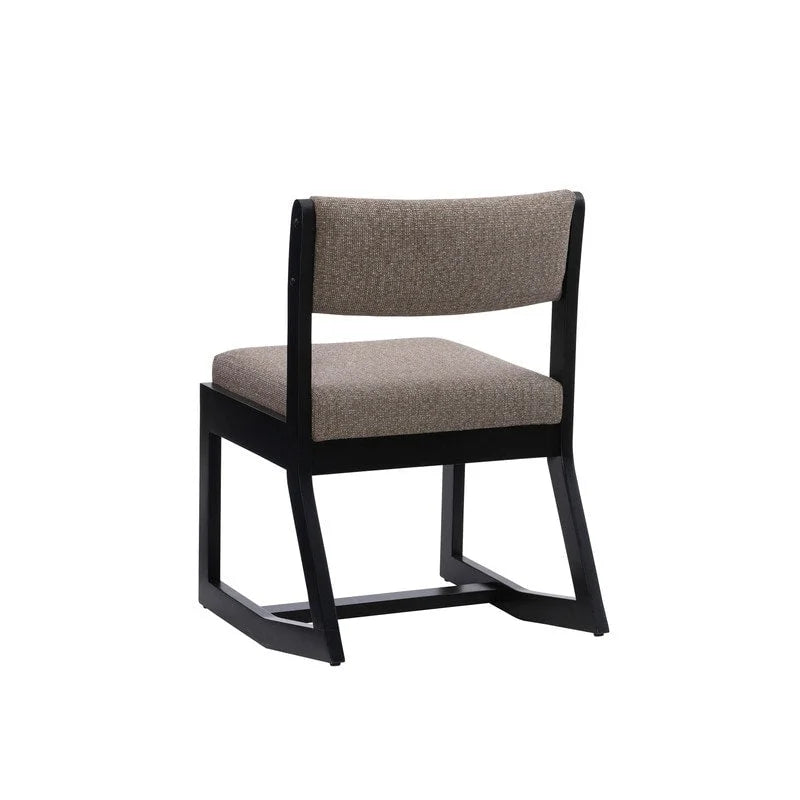 Fauteuil d'appoint Clyde en bois massif noir, piètement luge
